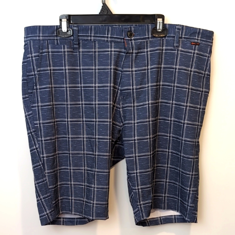 MTL_LAB Blue Plaid Shorts
